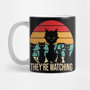 Funny Cats Watching vintage retro Cat Mug